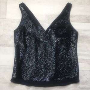 Black sequin tank top from Banana Republic